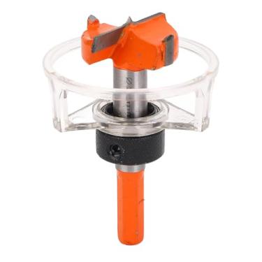 Imagem de Depisuta Broca Forstner, nº 45 Aço Abridor de furos para marcenaria Serra copo ajustável de 3 canais com tampa protetora contra poeira para plástico, produtos de compensado, 35 mm