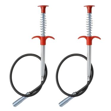 Imagem de HARFINGTON 2 peças Ferramenta de coleta de garra flexível 1,2 cm de diâmetro 61 cm 4 garras gancho de limpeza de aço inoxidável desentupir pia esgoto ralo de cabelo ferramenta de limpeza desentupidor