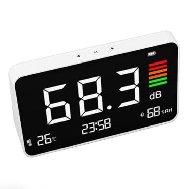 Imagem de Fafeicy Monitor de Decibel de Ruído do Medidor de Nível de Som Digital Com LCD Backlight 30-130DBA ± 1,5dBA Detecção de Umidade de Temperatura para o Home Office School