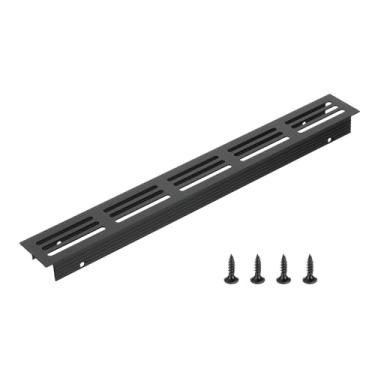Imagem de PATIKIL Tampa de saída de ar da porta, 25 x 3 cm (dimensões externas), grade de ventilação com venezianas de alumínio, ventilação retangular com parafusos de montagem para armário de sapatos, preto