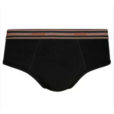 Imagem de Cueca Slip lupo Plus size algodão com elastano confortavel 00554, Pret