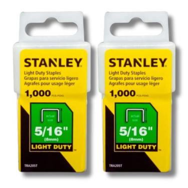 Imagem de Kit 2 Grampos Grampeador 8mm 5/16" Stanley Tapeceiro Marceneiro Pistol