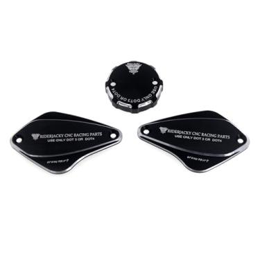 Imagem de Riderjacky Para Ducati DIAVEL 1260/1260 S 2019 2020 2021, XDIAVEL S De 2016 a 2021 Embreagem de freio dianteiro e freios traseiros Tampa de óleo do reservatório de fluido do cilindro (preto)