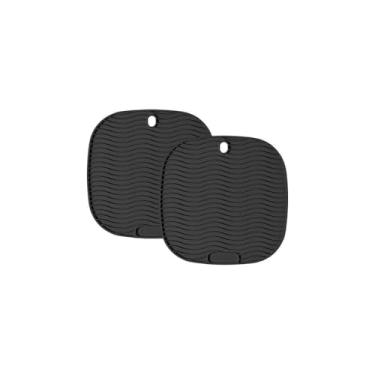 Imagem de Conjunto de Descansos de Panela Quadrado de Silicone Preto - 2 unidades - 17x17cm - Resistente ao Calor e Deslizamento - Livre de BPA