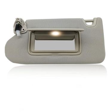 Imagem de Dunviku Substituição da viseira de sol do lado esquerdo do motorista cinza com espelho e luminária compatível com Altima 2013-2018 modelos sem teto solar, substitui a peça OEM 96401-3TA2A