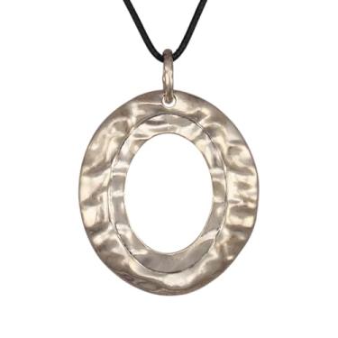 Imagem de joymiao Colares boêmios femininos longos de couro com pingente grande, joia hippie boho, colar com pingente, Couro sintético, Sem Pedra Preciosa