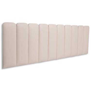 Imagem de Cabeceira King Kit 10 Placas Modelo Arredondada - Courino Marfim / Off White
