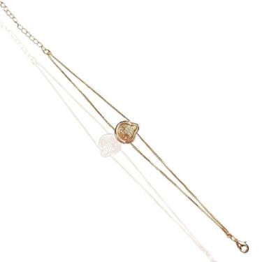 Imagem de Pulseira Espirito Santo Cravejado Banhada A Ouro 18K