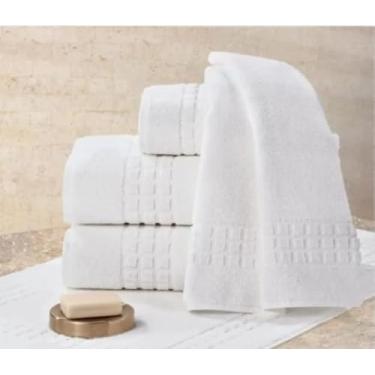 Imagem de Kit Com 2 Toalhas Banho Teka Profiline Hotel e Pousada 500g/m² Gramatura Fio Duplo Toque Macio e Super Absorção Branca (LUXO)