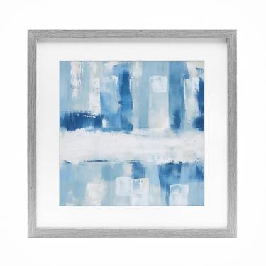 Imagem de Stupell Industries Impressão emoldurada azul abstrata visionários cinza design sob vidro por Irena Orlov, 16 x 16