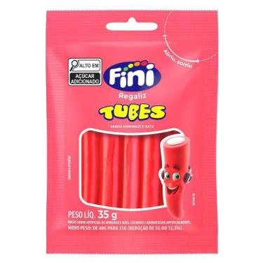 Imagem de Bala Fini Regaliz Tubes Morango 35g - Embalagem com 10 Unidades