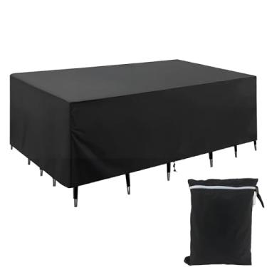 Imagem de Pastlla Conjunto de móveis para ambientes externos, resistente, 420D, impermeável, retangular para todos os climas, capa protetora de pátio para sofá, cadeiras, mesa, deck, gramado, quintal 275 cm C x