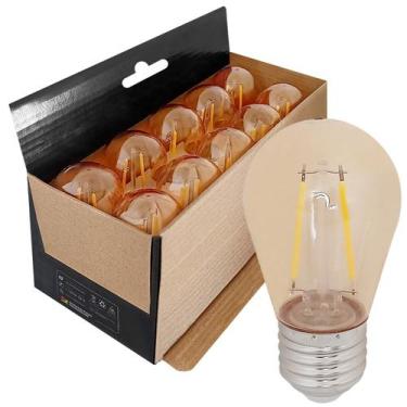 Imagem de Lâmpada Bolinha G45 2W 127V Luz Âmbar E27 10 Und Por Caixa - EMBULED