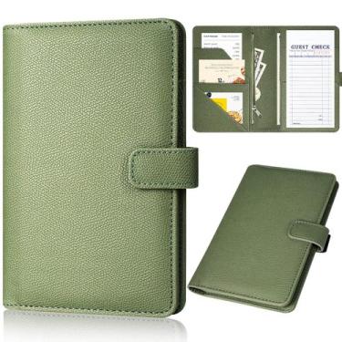 Imagem de Carteira de garçom de couro Server Book JKhandy com bolso com zíper