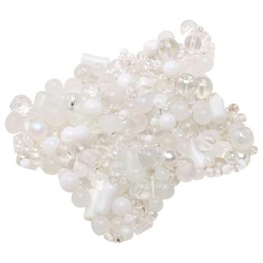 Imagem de FashionCha Kit para Fazer Miçangas para Joias, Colares, Pulseiras, Miçangas de Vidro Mistas, 30g, Branco