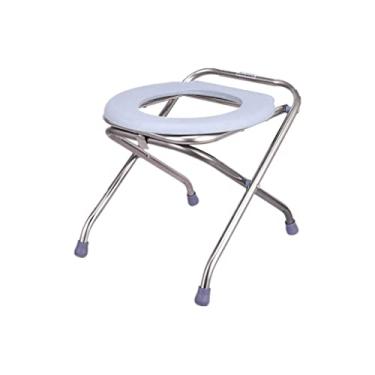 Imagem de Cadeira de chuveiro dobrável para idosos cadeira de banheiro dobrável de aço inoxidável engrossada cadeira de chuveiro dobrável altura ajustável para mulheres grávidas idosas cadeira alternativa de