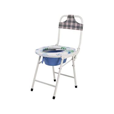 Imagem de Cadeira de chuveiro dobrável para acampamento portátil cadeira de banheiro de cabeceira cômoda para idosos deficientes cadeira de chuveiro antiderrapante dobrável com encosto para viagens, caminhadas