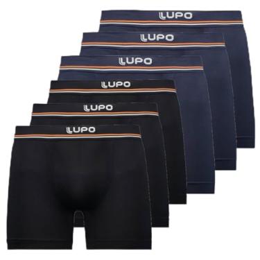 Imagem de Kit 6 Cuecas Boxer Lupo Marinho e Preta G