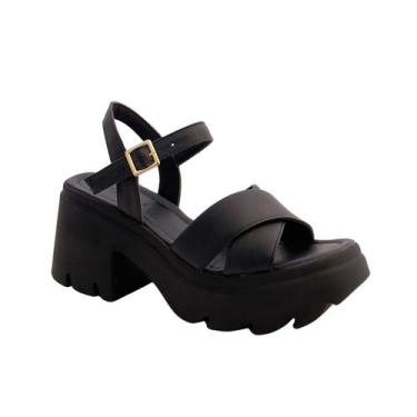 Imagem de Sandália Feminina Plataforma Sola Macia Leve Tratorada Flatform - Verd