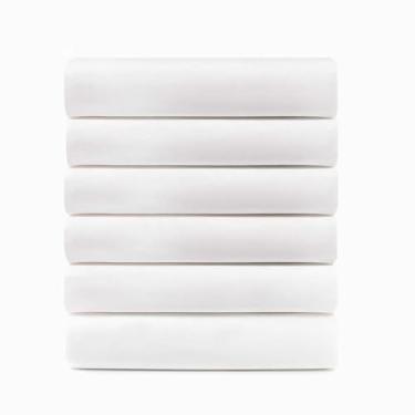 Imagem de Superior Lençóis de cama de algodão percal de qualidade de hotel, bolso profundo, roupa de cama leve essencial, comercial, hotel, Airbnb, camas de casa, cama de massagem, pacote a granel, branco
