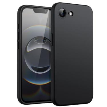 Imagem de JETech Capa Silicone Líquido para iPhone 16e 6,1 Polegadas 2025, Case Protetora de Corpo Inteiro com Toque Macio e Sedoso, Capinha Antirriscos com Forro de Microfibra (Preto)