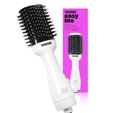 Imagem de Trademark Beauty Easy Blo - Secador de cabelo e volumizador de passo único, escova para secador de ar quente, cabelo molhado e seco, cria volume, todos os tipos de cabelo - branco