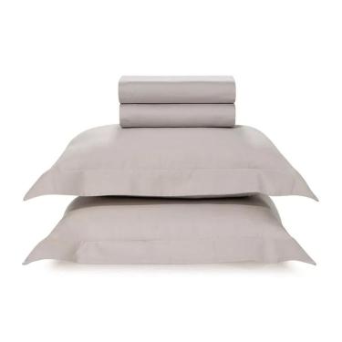 Imagem de Jogo de Cama Casal Algodão Egípcio Cetim 300 Fios Toque Supremo 4 Peças Bossa Karsten