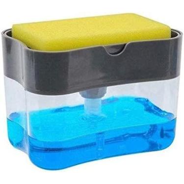 Imagem de Dispenser Sabão 2x1 Detergente Suporte Porta Bucha Esponja - MARKELK