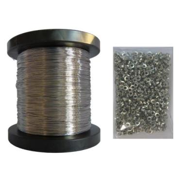 Imagem de Rolo De Arame Aço Inox 0,45mm + 1000 Ilhos Para Apicultura - Apiario M