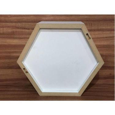 Imagem de Nicho Colmeia Hexagonal Com Fundo 4 Unidades Quarto Infantil - B&D Art