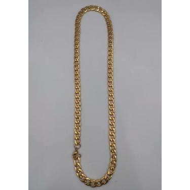 Imagem de Corrente colar Cordão Masculino em Aço Inox Largura 8mm - HHW, Dourado