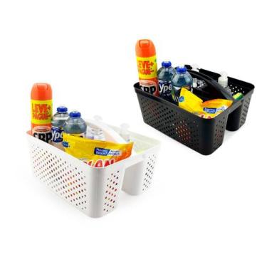 Imagem de Kit 2 Cesto Organizador Transporta Tudo C/ Alça Plástico Nitron P/ Pro
