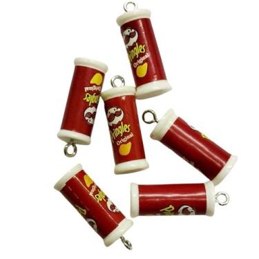 Imagem de Pingente de resina infantil (1 par) - IMPORTAÇÃO, Pringles vinho 22x10