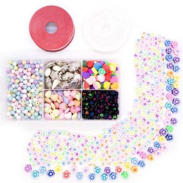 Imagem de Kit Miçanga Diversos Bijuteria Pulseira e Colares 1000 Pçs + Caixa Div