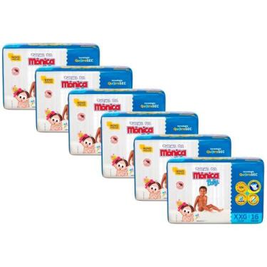 Imagem de Kit Fralda Turma da Mônica Baby  Jumbo - Tam XXG - 96 Fraldas - ATACAD