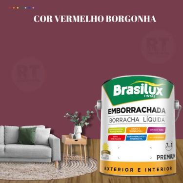 Imagem de Tinta Borracha Líquida Cor Vermelho Para Parede 3,2l Acrílica Lavável 