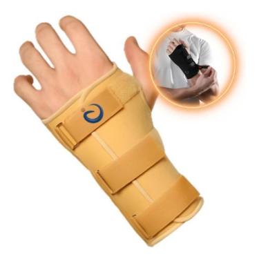 Imagem de Munhequeira Órtese Imobilizador Pulso Punho Direito Bege Gg - Ideal Pr