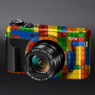 Imagem de Adesivo de capa de câmera G7XII para Canon G7X Mark II película protetora antiarranhões decoração protetora e resistência ao desgaste (bloco de brinquedo colorido)