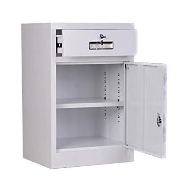 Imagem de SISWIM Armário de arquivo para escritório doméstico com 1 gaveta, armário de escritório de metal com trava, armário de arquivo de escritório para A4, pastas de arquivos organizadoras de documentos
