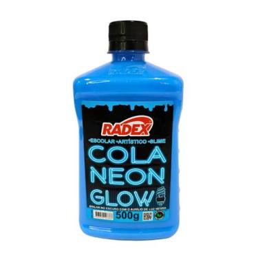 Imagem de Cola Glow Slime Neon Radex 500g Azul