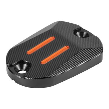 Imagem de NICECNC Tampa do reservatório de freio traseiro tampa do cilindro mestre de freio traseiro laranja compatível com Harley Sportster 883 Super Low XL883L 2014-2020, substituição para 41700095, consulte