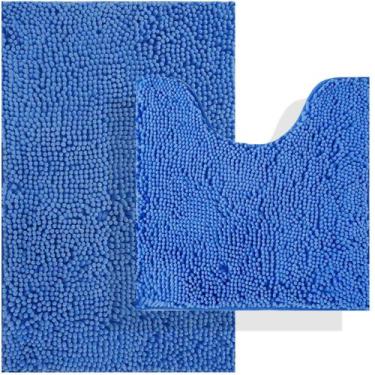 Imagem de Conjunto de tapetes de banheiro BOANKODU Absorbent Chenille antiderrap