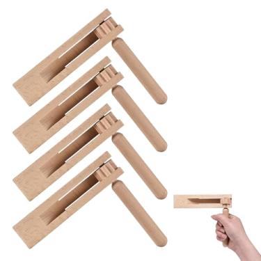 Imagem de HILAZA 4 Pack Matracas Mexicanas Noise Makers, Handheld Wooden Mexican Party Ratchet Noisemakers for Soccer Sporting Events, Fiesta, Graduation, Religious Festivals and Cinco de Mayo Celebrations