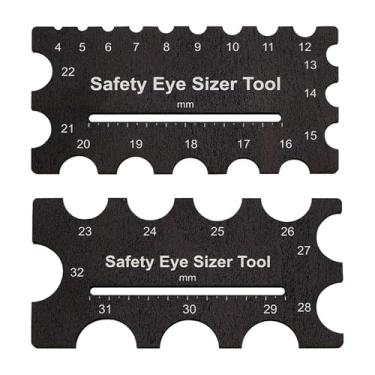 Imagem de KiBcsLic 2 peças de ferramenta de medição de olho de boneca de crochê, montagem de bicho de pelúcia de madeira, olhos de urso, instalação de olho de amigurumi