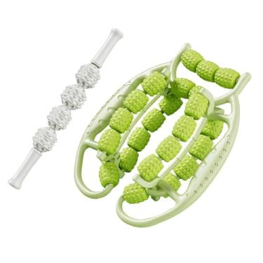 Imagem de Generic Massageadores de rolo muscular, ferramentas de massagem para pernas, equipamentos de musculação, 23 rodas, rolo de massagem, relaxante muscular para, Verde