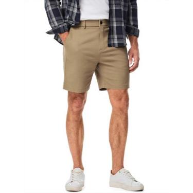 Imagem de Shorts JMIERR cáqui para homens, ajuste justo, 18 cm, costura interna,
