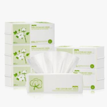 Imagem de Toalha facial descartável MPK, lenços 100% algodão, 492 unidades