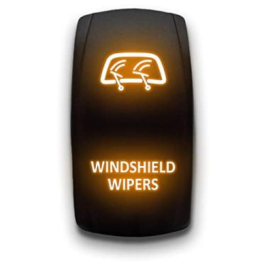 Imagem de Limpador de para-brisa - laranja - interruptor basculante LED gravado a laser Stark de 5 pinos - 20A 12V ON/OFF