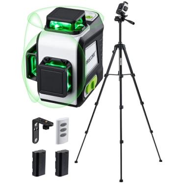 Imagem de Nível a laser 360 autonivelante com tripé de 152 cm, Firecore 3 x 360° recarregável, ferramenta de nivelamento verde Lazer para montagem de azulejos de parede, 2 pacotes de bateria e suporte magnético