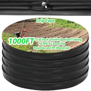 Imagem de Fita de gotejamento de 305 m 5/8 polegadas Rolo de espaçamento de 15 cm Mangueira de irrigação de jardim Linha de tubo de irrigação Equipamento automático para sistema de irrigação de jardim